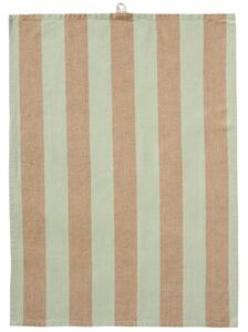 Bavlněná utěrka Linus Light Green / Light Brown 50 × 70 cm