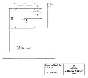 VILLEROY & BOCH Villeroy Boch More to See Lite - Zrcadlo s LED podsvícením 800x800mm A4628000