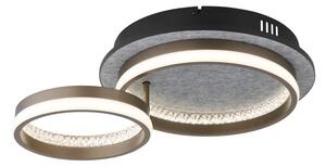 GLOBO 67179D1 DELLA stropní svítidlo LED 30W 3600/1200lm 3000+4000+6000K černá, šedá, křišťálový efekt