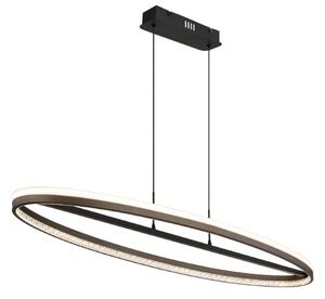 GLOBO 67179H1 DELLA závěsné svítidlo LED 60W 6600/2650lm 3000+4000+6000K černá, šedá, křišťálový efekt