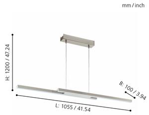 Eglo 33232 - LED RGBW Stm. lustr na lanku FRAIOLI-C LED/34W/230V matný chrom