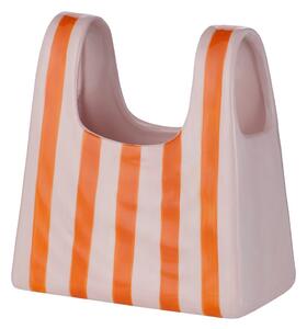 SHOPPING BAG Váza pruhy - oranžová