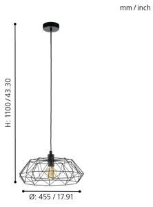 Eglo 49487 - Lustr CARLTON 2 1xE27/60W/230V
