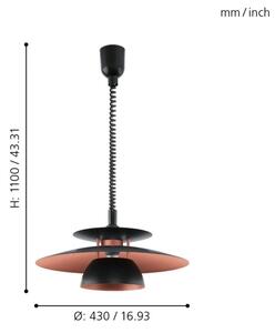 Eglo 31666 - Stahovací lustr BRENDA 1xE27/60W/230V