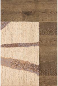 Béžový vlněný koberec 100x180 cm Sticks – Agnella