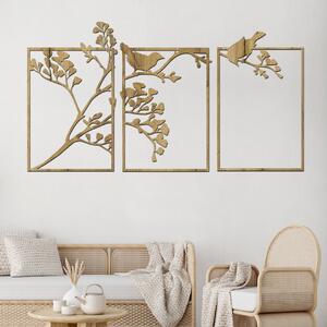 3 dílný dřevěný strom BIRD TREE Zvolte barvu dekoru: Dub zlatý | Rozměry (cm): 110x60
