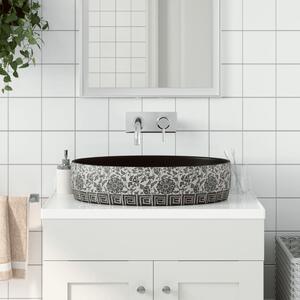 Umyvadlo na desku černé a modré ovál 56,5x36,5x13,5 cm keramika 155114