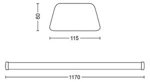 Philips 8718696169438 Projectline Waterproof stropní svítidlo prachotěsné LED š1170mm 50W/5000lm 2700K IP65 bílá