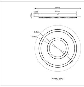 GLOBO 48042-60G JAYDEN stropní svítidlo D550mm LED 60W 9100/2100lm 3000-6500K černá, zlatá, křišťálový efekt, časovač, dálkový ovladač