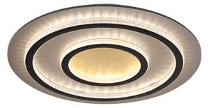 GLOBO 48042-60G JAYDEN stropní svítidlo D550mm LED 60W 9100/2100lm 3000-6500K černá, zlatá, křišťálový efekt, časovač, dálkový ovladač