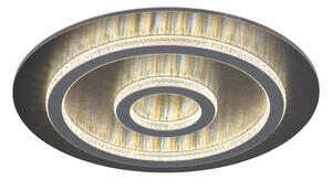 GLOBO 48042-40A JAYDEN stropní svítidlo D450mm LED 40W 4700/1300lm 3000-6500K černá, šedá, křišťálový efekt, časovač, dálkový ovladač