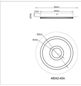 GLOBO 48042-40A JAYDEN stropní svítidlo D450mm LED 40W 4700/1300lm 3000-6500K černá, šedá, křišťálový efekt, časovač, dálkový ovladač