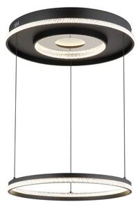 GLOBO 48041H MARSH závěsné svítidlo D600mm LED 54W 6716/2035lm 2700-6500K černá, křišťálový efekt, časovač, dálkový ovladač