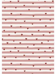 Balicí papír Red Hearts / Pink Stripes – 5 m