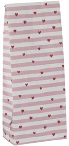 Papírový sáček Red Hearts / Pink stripes 30,5 cm – set 5 ks