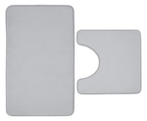 Světle šedé WC koupelnové předložky z paměťové pěny v sadě 2 ks 50x80 cm Anti-Bacterial – Catherine Lansfield