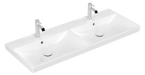 Villeroy & Boch Avento - Dvojité umyvadlo 1200x470mm, s přepadem, alpská bílá 4A23CK01