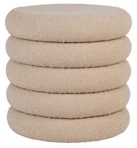 Nordic Living Béžový bouclé taburet Brook 44 cm