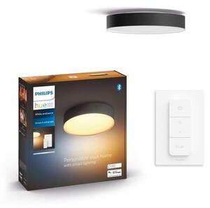 Philips HUE LED White Ambiance 41158/30/P6 Enrave S stropní svítidlo 9,6W 1220lm 2200-6500K 26,1cm černé stmívatelné BlueTooth + HUE Switch