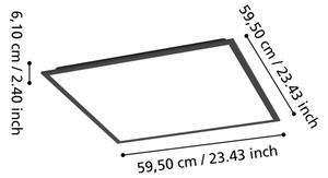 Eglo 902371 - LED Přisazený panel MORADILLO LED/32,5W/230V 60x60 cm černá