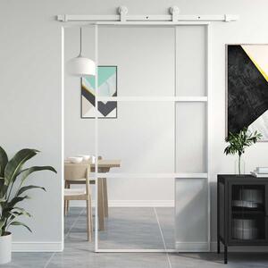 Posuvné dveře bílé 102,5 x 205 cm tvrzené sklo a hliník 155206