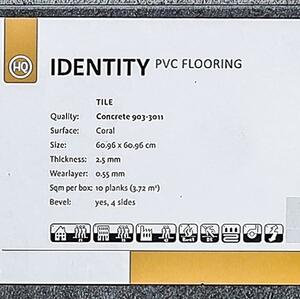 Vinylová podlaha Identity Concrete 903-3011 - 60,96 x 60,96 cm