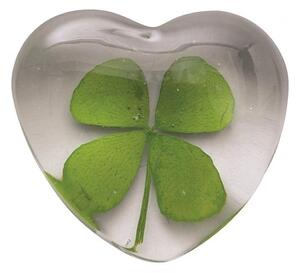 Skleněná dekorace Heart with Clover