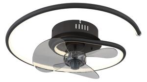 GLOBO 03660 KOREN stropní ventilátor se světlem D450mm LED 30W 3370/1660lm 2700-6500K černá, kouřová, časovač, dálkový ovladač