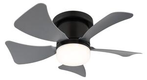 GLOBO 03609A HINES stropní ventilátor se světlem D406mm LED 10W 900/750lm 3000-6500K černá, sivá, časovač, dálkový ovladač