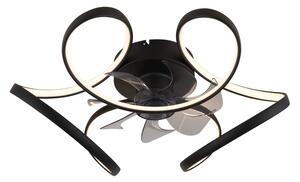 GLOBO 03638 LORIS stropní ventilátor se světlem D560mm LED 40W 4300/1500lm 3000-6500K černá, časovač, dálkový ovladač