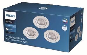 Philips Sparkle LED SL261 Zápustné svítidlo kruhové 5W/350lm 85mm 2700K bíla 3-set