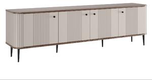 TV stolek Vesper 4D 187 cm - kašmírový / dekor ořech / černé nožky