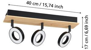 Eglo 901204 - LED Bodové svítidlo RIELVES 3xLED/4,2W/230V černá/hnědá