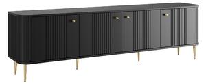 TV stolek Vesper 4D 187 cm - černý / zlaté nožky