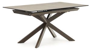 Hnědý rozkládací jídelní stůl s keramickou deskou 90x160 cm Atminda – Kave Home
