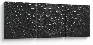 Obraz kapek vody (s hodinami) (90x30 cm)