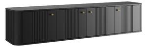 Závěsný TV stolek Vesper 4D 187 cm - černý / zlaté úchytky