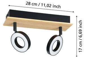 Eglo 901203 - LED Bodové svítidlo RIELVES 2xLED/4,2W/230V černá/hnědá