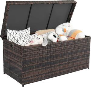 FCH Zahradní box, vodotsný, 500 l, ratanový úloný box z hliníkového polyratanu do zahrady, na terasu, balkon, 130 x 60 x 65 cm