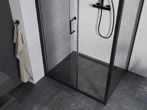 Mexen Apia sprchový kout s posuvnými dveřmi 135 (dveře) x 70 (stěna) cm, 5mm čiré sklo, černý profil, 840-135-070-70-00