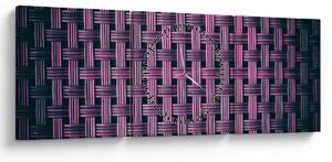 Obraz fialové textury (s hodinami) (90x30 cm)