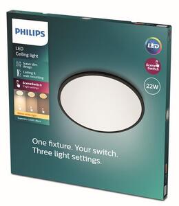 Philips 8719514327085 Super Slim CL550 stropní svítidlo LED D430mm 22W/2000lm 2700K černá SceneSwitch