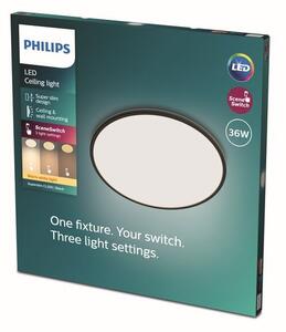 Philips 8719514327160 Super Slim CL550 stropní svítidlo LED D550mm 36W/3200lm 2700K černá SceneSwitch