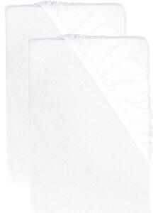 Livarno® Sada žerzejových napínacích prostěradel, 90–100 x 200 cm, 2dílná, bílá (800013658)