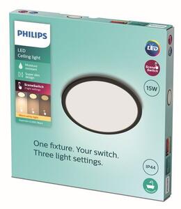 Philips 8719514327207 Super Slim CL550 stropní svítidlo LED D250mm 15W/1300lm 2700K IP44 černá SceneSwitch
