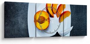 Obraz broskve (s hodinami) (90x30 cm)
