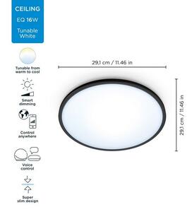 Philips WiZ Tunable white 8719514338036 SuperSlim stropní svítidlo LED 16W/1600lm 2700-6500K černá stmívatelné