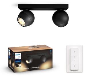 Philips Hue White Ambiance 8719514339088 BUCKRAM stropní bodové svítidlo 2xGU10 +SWITCH 2x5,5W/2x250lm 2200-6500K čierna bluetooth