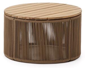 Kulatý zahradní odkládací stolek s deskou z akácie ø 60 cm Dandara – Kave Home