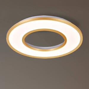 Viokef LED stropní svítidlo Valeria, zlatá kartáčovaná, Ø 60 cm, kov, Mosaz / zlato, Obývací pokoj / jídelna, Hliník, Moderní